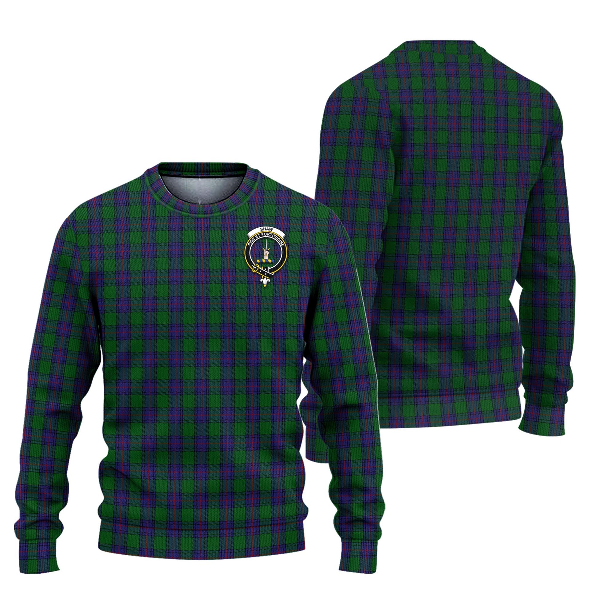 Shaw Tartan Knitted Sweater with Family Crest Unisex - Tartanvibesclothing