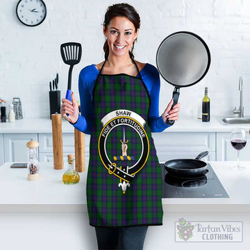 Shaw Tartan Apron with Family Crest Black - Tartan Vibes Clothing