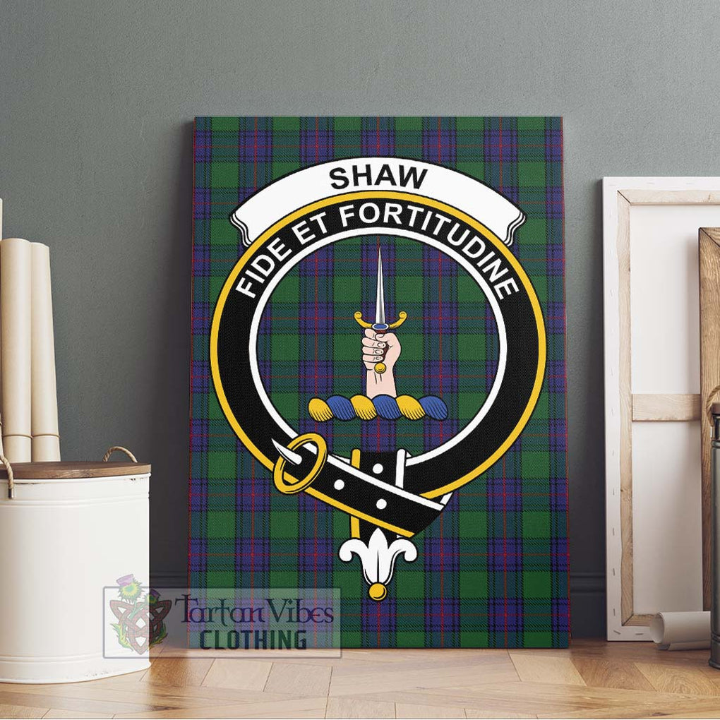 Shaw Tartan Canvas Print Wall Art with Family Crest Without Frame - Tartan Vibes Clothing