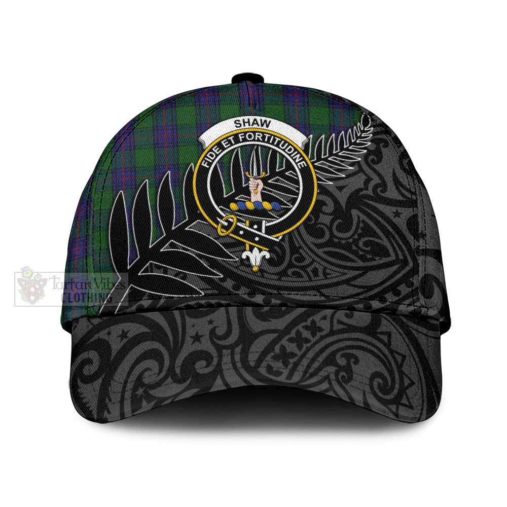 Tartan Vibes Clothing Shaw Tartan Classic Cap with New Zealand Silver Fern Half Style