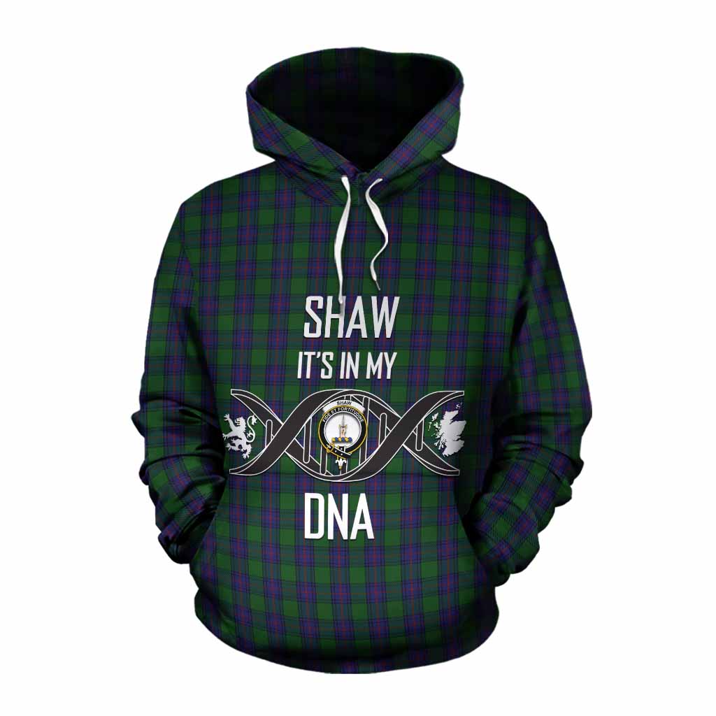 Tartan Vibes Clothing Shaw Tartan Cotton Hoodie with Family Crest DNA In Me Style