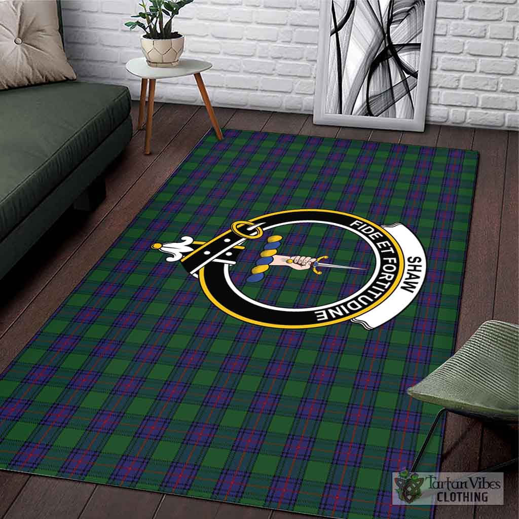Shaw Tartan Area Rug with Family Crest L 59*86 inch (150x220 cm) - Tartan Vibes Clothing