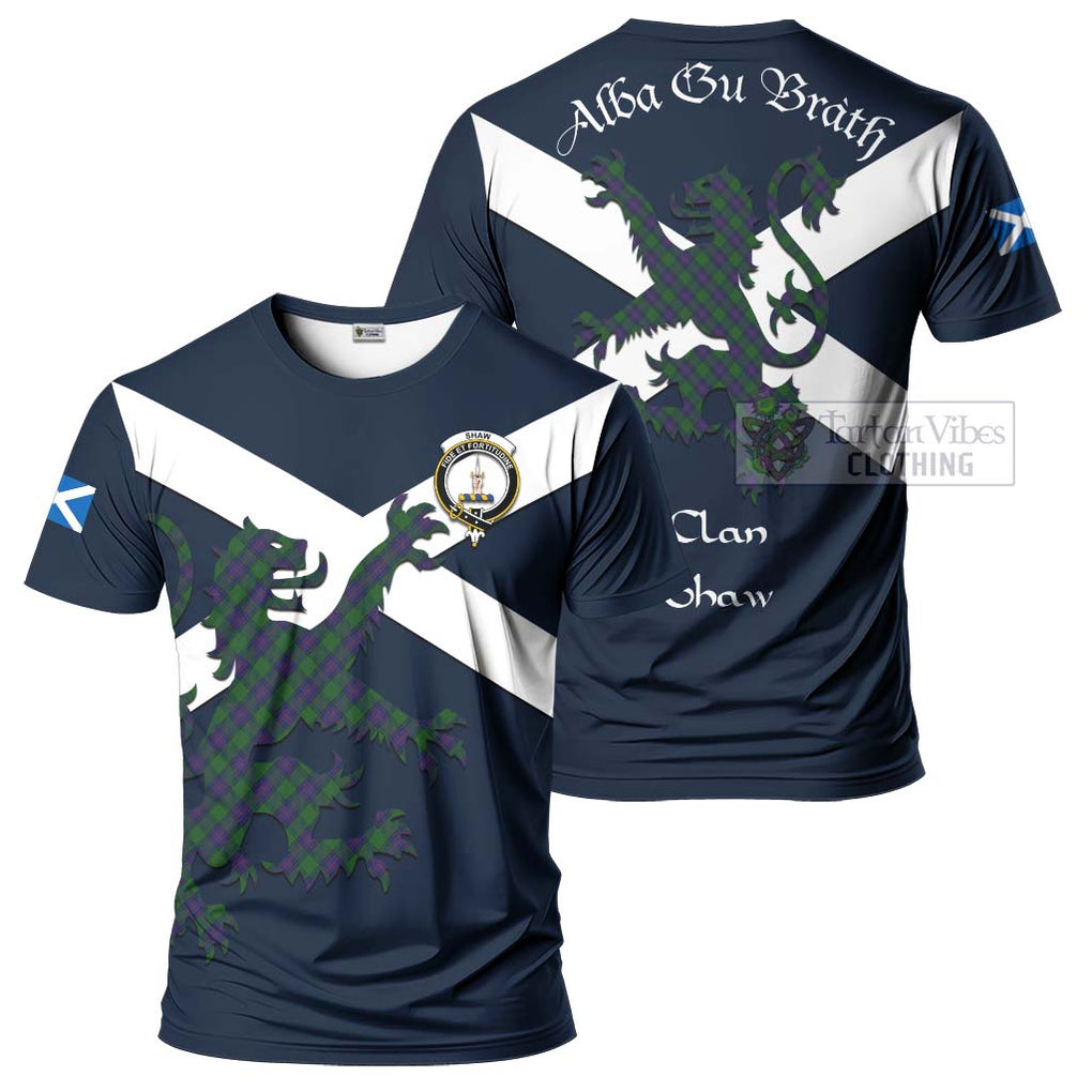 Tartan Vibes Clothing Shaw Tartan Lion Rampant T-Shirt – Proudly Display Your Heritage with Alba Gu Brath and Clan Name