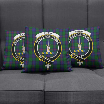 Shaw Tartan Pillow Cover with Family Crest