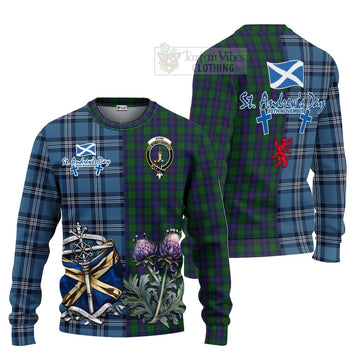 Shaw Tartan Knitted Sweater Happy St. Andrew's Day Half Tartan Style