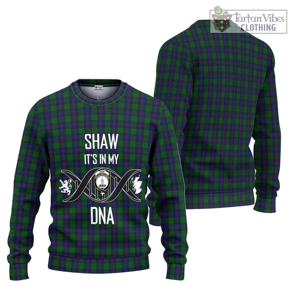 Shaw Tartan Knitted Sweater with Family Crest DNA In Me Style Unisex - Tartanvibesclothing Shop