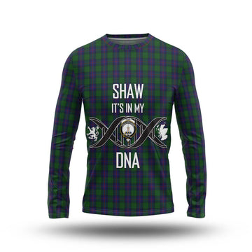 Shaw Tartan Long Sleeve T-Shirt with Family Crest DNA In Me Style Unisex - Tartan Vibes Clothing