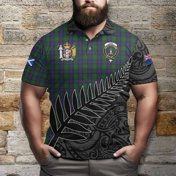 Shaw Crest Tartan Polo Shirt with New Zealand Silver Fern Half Style