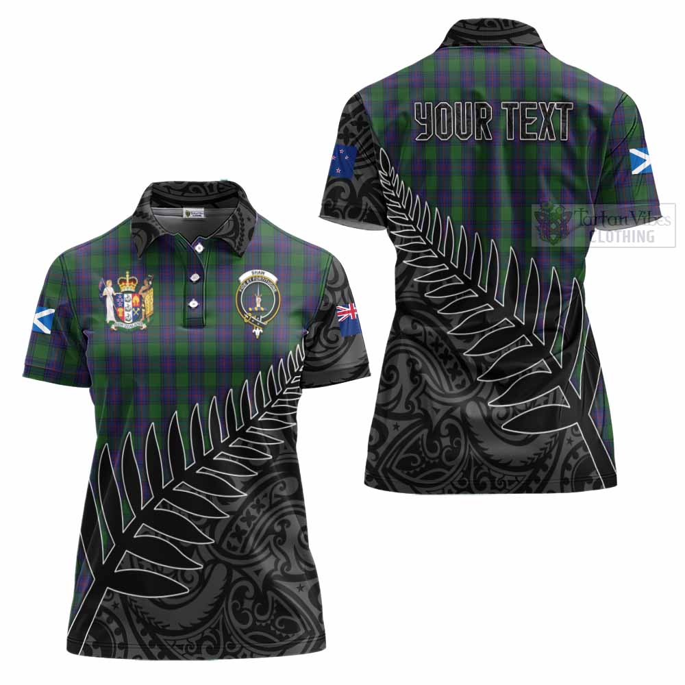 Tartan Vibes Clothing Shaw Crest Tartan Women's Polo Shirt with New Zealand Silver Fern Half Style