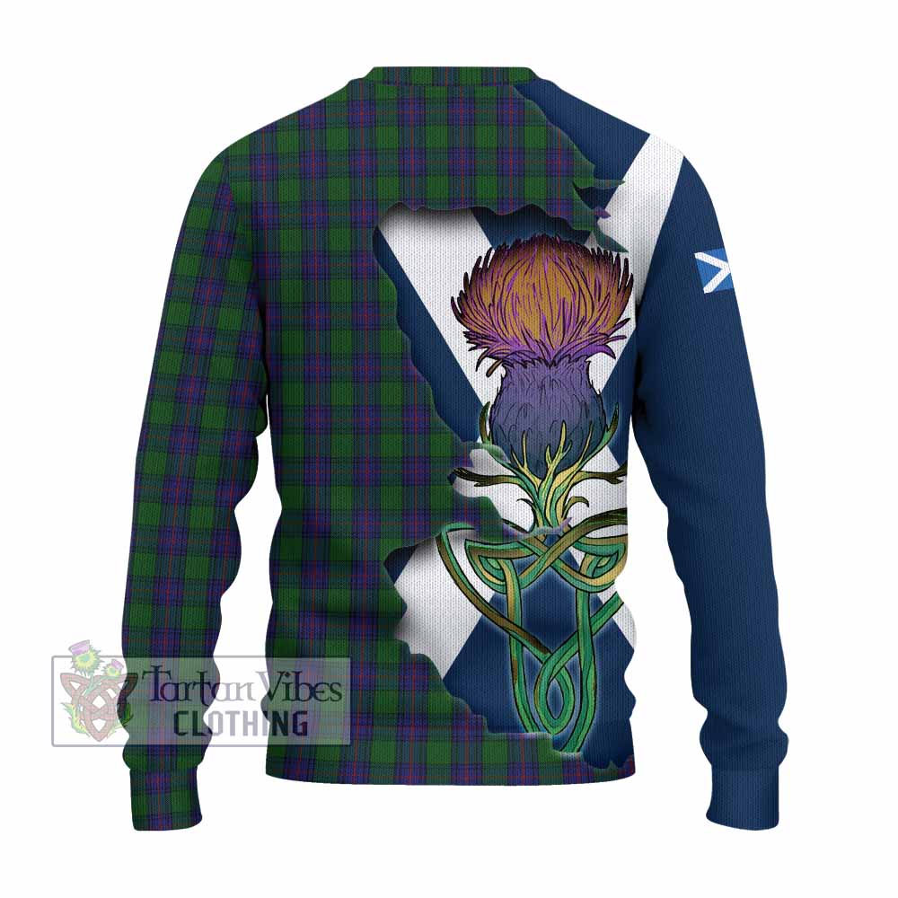 Shaw Tartan Family Crest Knitted Sweater Scottish Thistle Celtic Inspired - Tartan Vibes Clothing