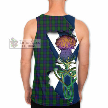 Shaw Tartan Family Crest Men's Tank Top Scottish Thistle Celtic Inspired - Tartan Vibes Clothing