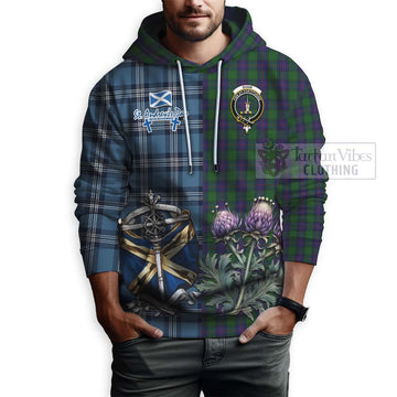 Shaw Tartan Hoodie Happy St. Andrew's Day Half Tartan Style