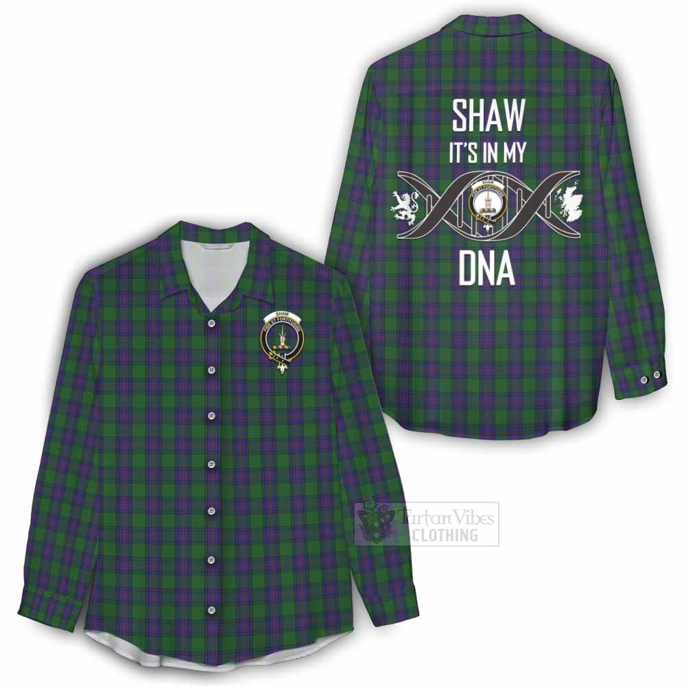 Tartan Vibes Clothing Shaw Tartan Women's Casual Shirt with Family Crest DNA In Me Style