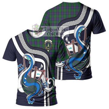 Shaw Tartan T-Shirt with Epic Bagpipe Style