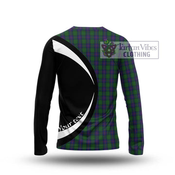 Shaw Tartan Long Sleeve T-Shirt with Family Crest Circle Style - Tartan Vibes Clothing