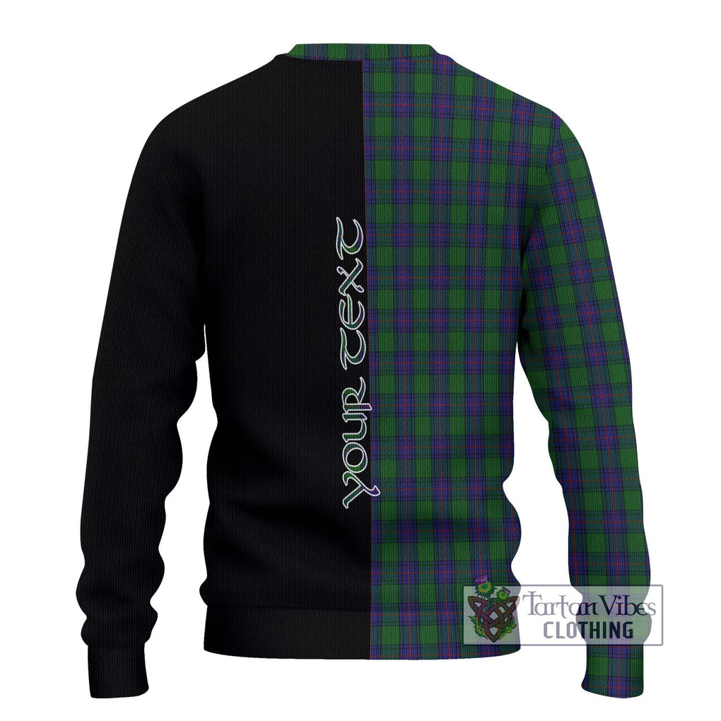 Shaw Tartan Knitted Sweater with Family Crest and Half Of Me Style - Tartanvibesclothing Shop