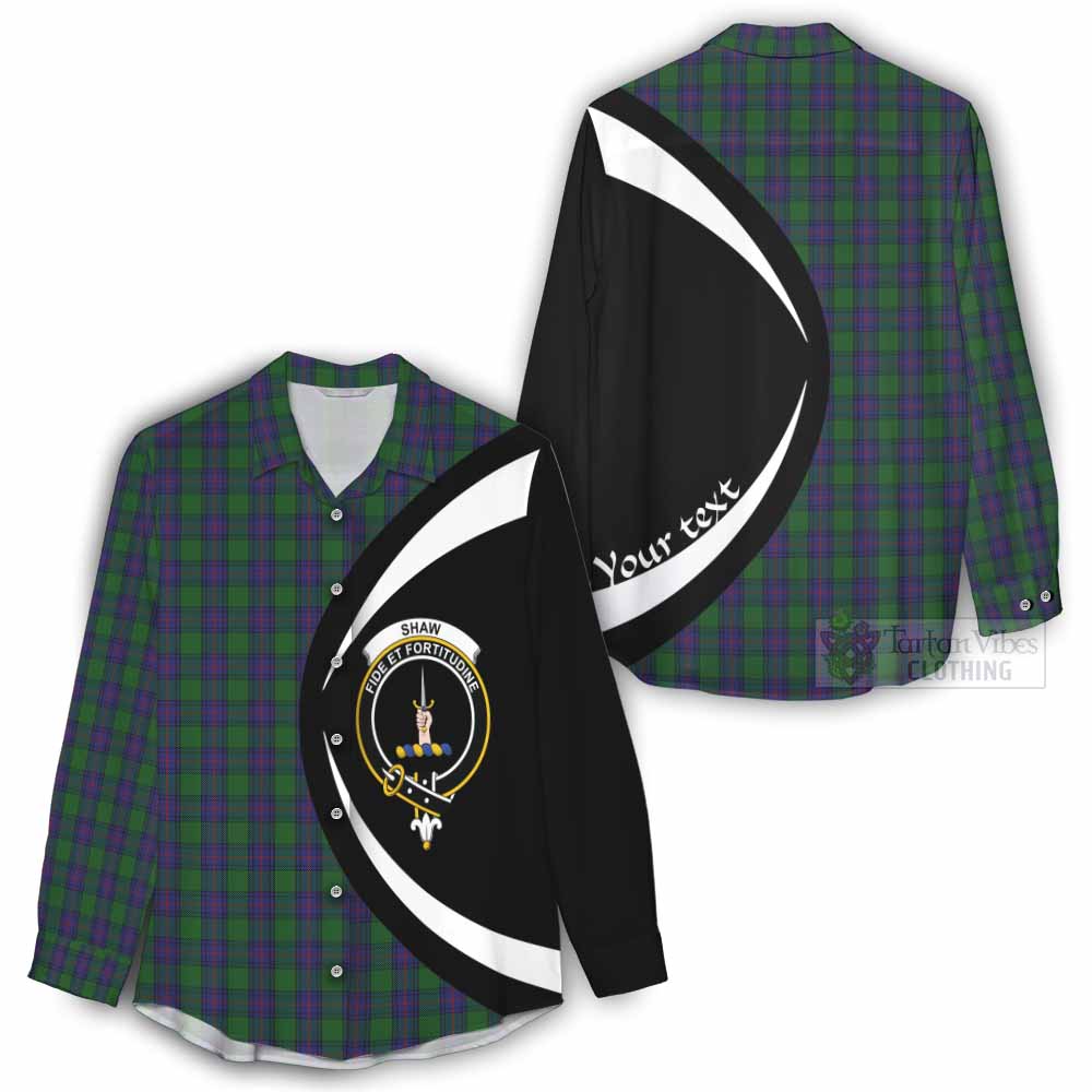 Tartan Vibes Clothing Shaw Tartan Women's Casual Shirt with Family Crest Circle Style