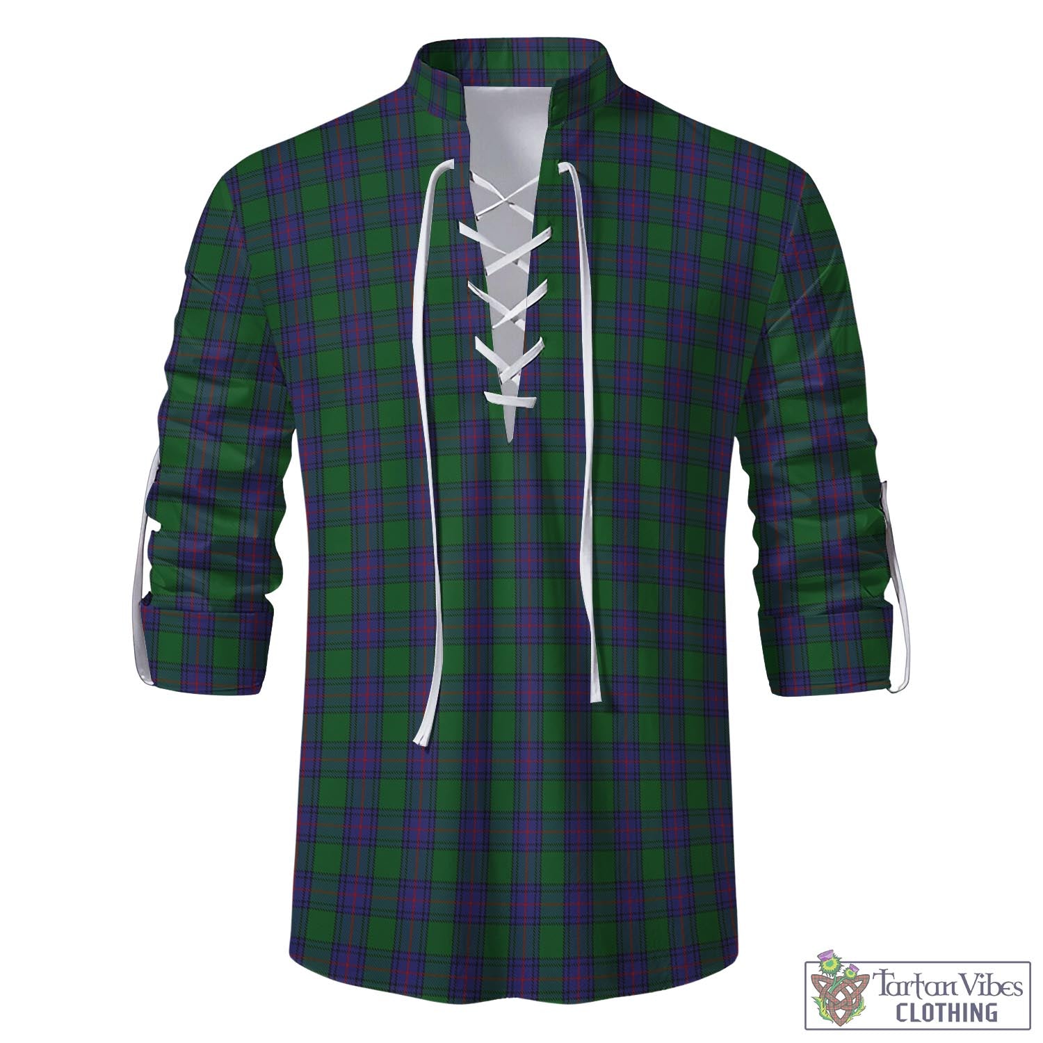 Tartan Vibes Clothing Shaw Tartan Men's Scottish Traditional Jacobite Ghillie Kilt Shirt