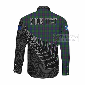 Shaw Crest Tartan Long Sleeve Button Shirt with New Zealand Silver Fern Half Style