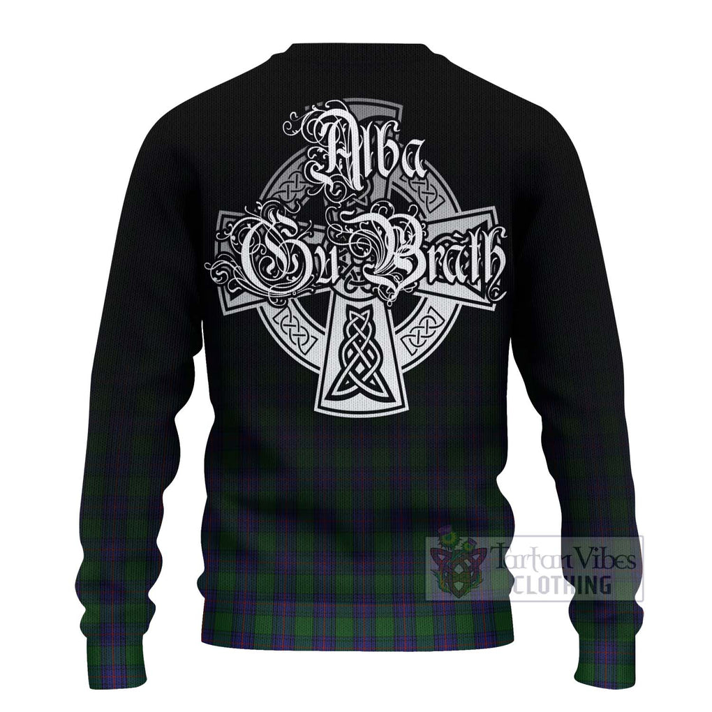 Tartan Vibes Clothing Shaw Tartan Knitted Sweater Featuring Alba Gu Brath Family Crest Celtic Inspired