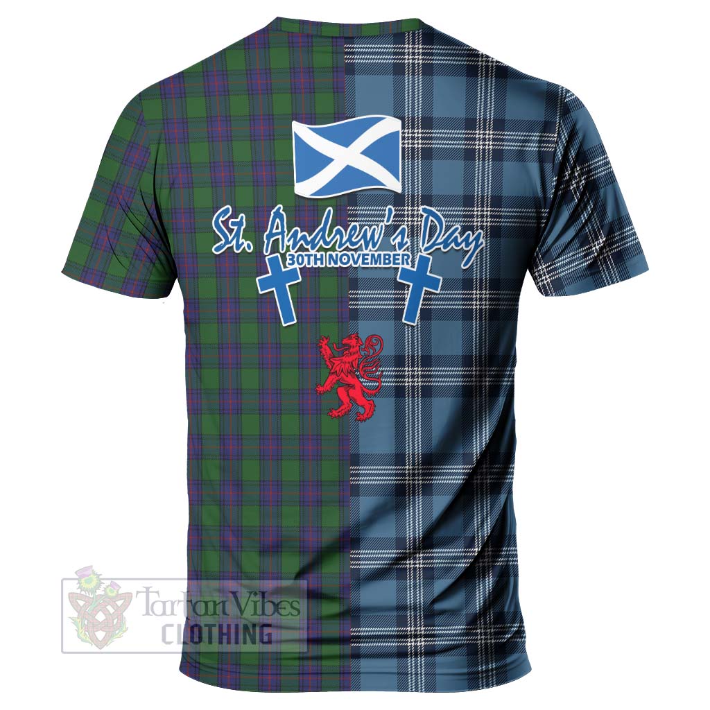 Tartan Vibes Clothing Shaw Tartan T-Shirt Happy St. Andrew's Day Half Tartan Style