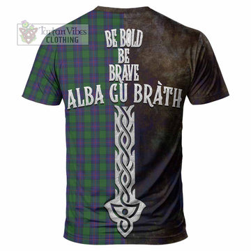 Shaw Tartan Family Crest T-Shirt Alba Gu Brath Be Brave Lion Ancient Style - Tartan Vibes Clothing