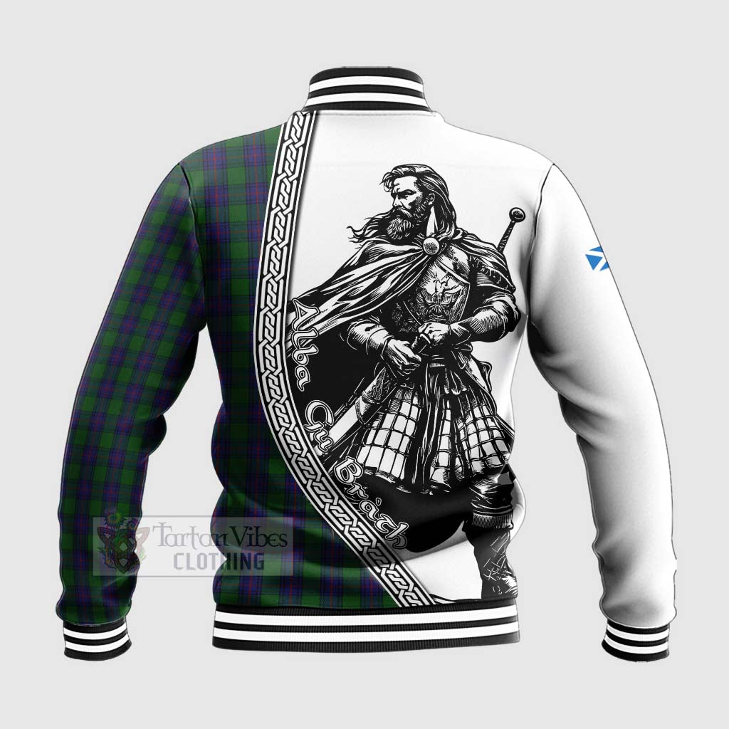 Tartan Vibes Clothing Shaw Tartan Clan Crest Baseball Jacket with Highlander Warrior Celtic Style