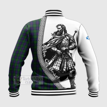 Shaw Tartan Clan Crest Baseball Jacket with Highlander Warrior Celtic Style