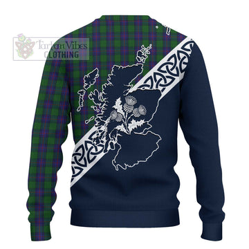 Shaw Tartan Ugly Sweater Featuring Thistle and Scotland Map