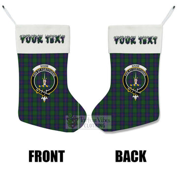 Shaw Tartan Family Crest Christmas Stocking with Personalized Text