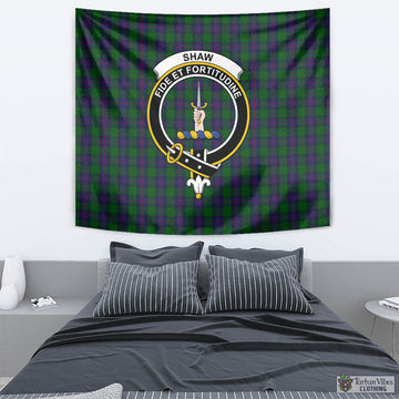 Shaw Tartan Tapestry Wall Hanging and Home Decor for Room with Family Crest