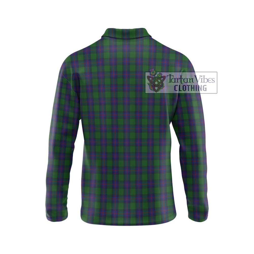 Shaw Tartan Long Sleeve Polo Shirt with Family Crest DNA In Me Style - Tartan Vibes Clothing