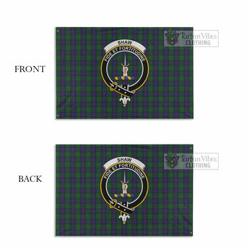 Shaw Tartan House Flag with Family Crest