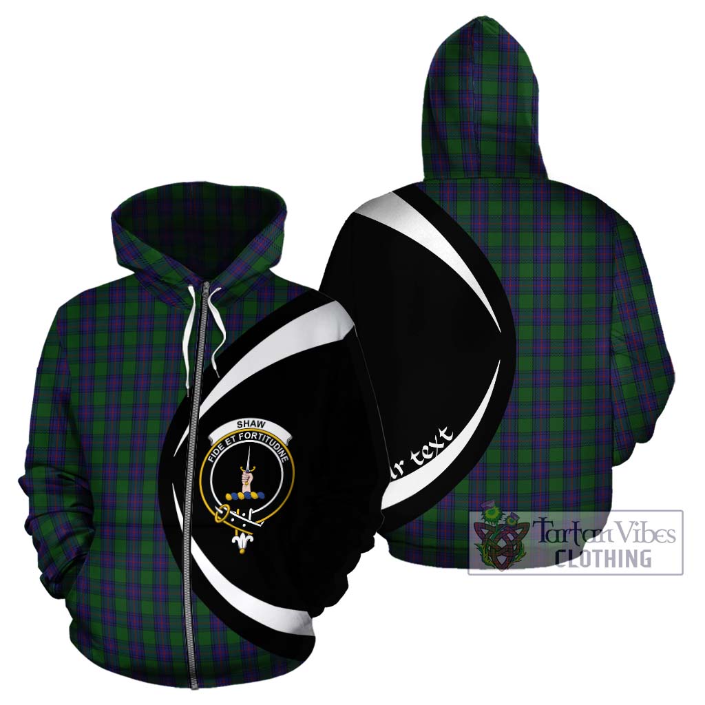 Shaw Tartan Hoodie with Family Crest Circle Style - Tartan Vibes Clothing