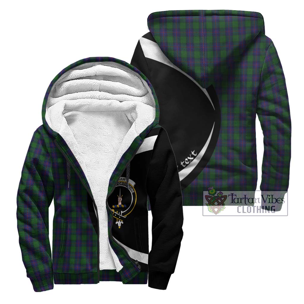 Shaw Tartan Sherpa Hoodie with Family Crest Circle Style Unisex - Tartan Vibes Clothing