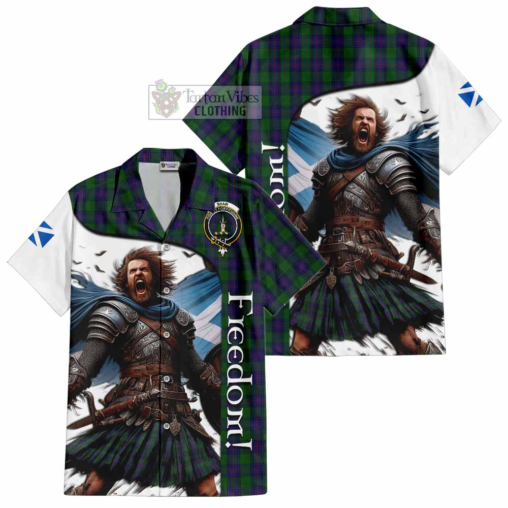 Tartan Vibes Clothing Shaw Crest Tartan Short Sleeve Button Shirt Inspired by the Freedom of Scottish Warrior