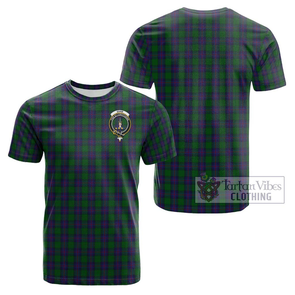 Shaw Tartan Cotton T-Shirt with Family Crest Kid's Shirt - Tartanvibesclothing Shop