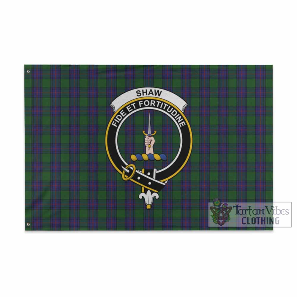 Tartan Vibes Clothing Shaw Tartan House Flag with Family Crest