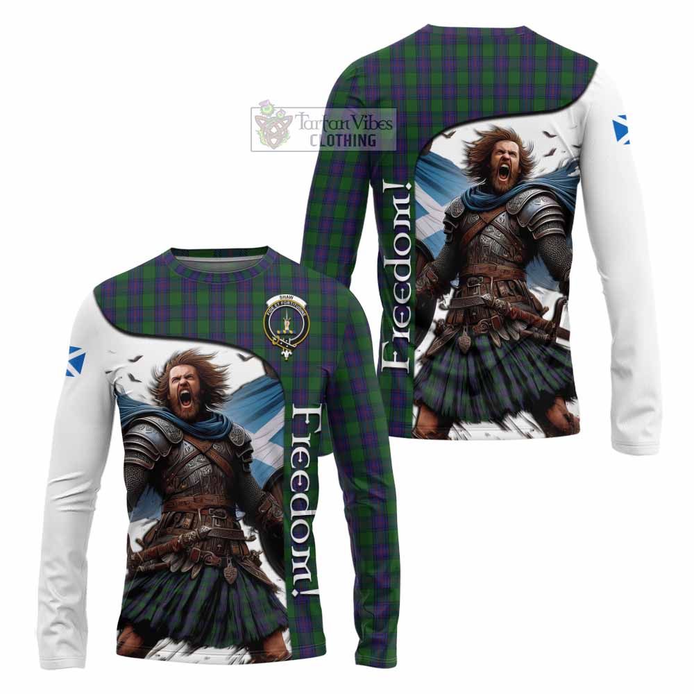 Tartan Vibes Clothing Shaw Crest Tartan Long Sleeve T-Shirt Inspired by the Freedom of Scottish Warrior