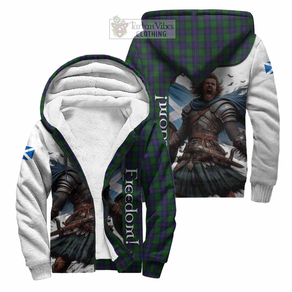 Tartan Vibes Clothing Shaw Crest Tartan Sherpa Hoodie Inspired by the Freedom of Scottish Warrior