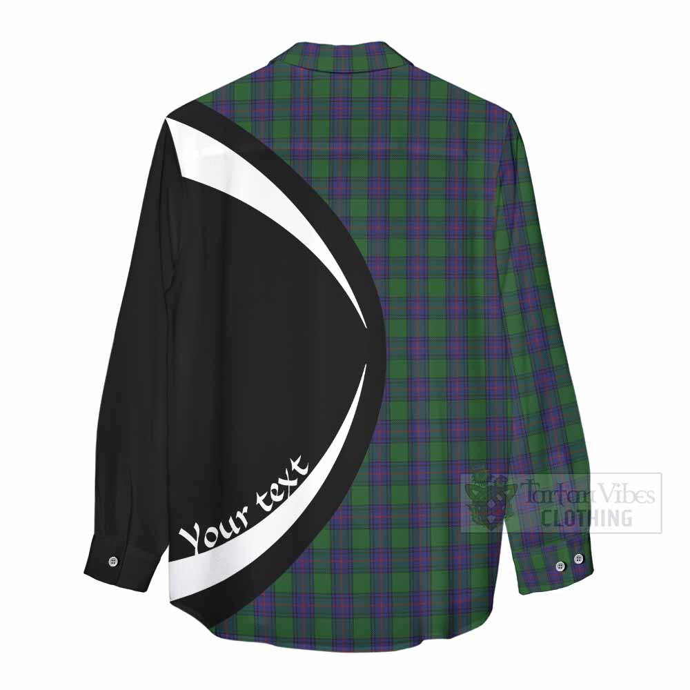 Tartan Vibes Clothing Shaw Tartan Women's Casual Shirt with Family Crest Circle Style