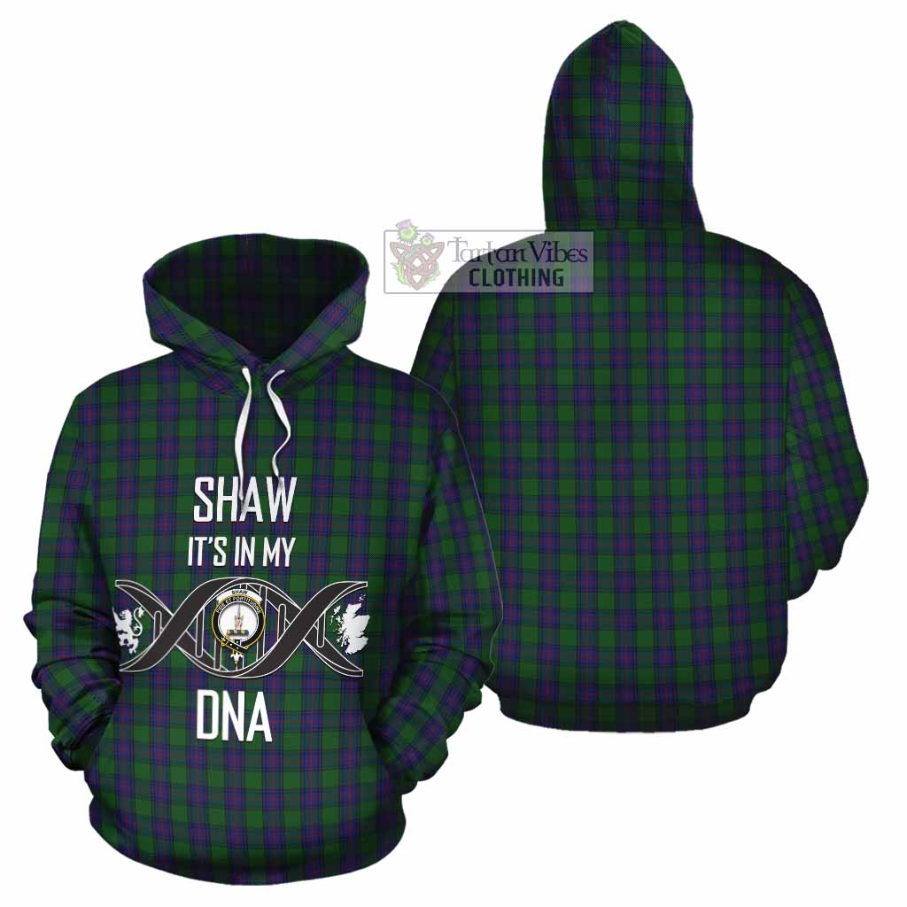 Tartan Vibes Clothing Shaw Tartan Cotton Hoodie with Family Crest DNA In Me Style