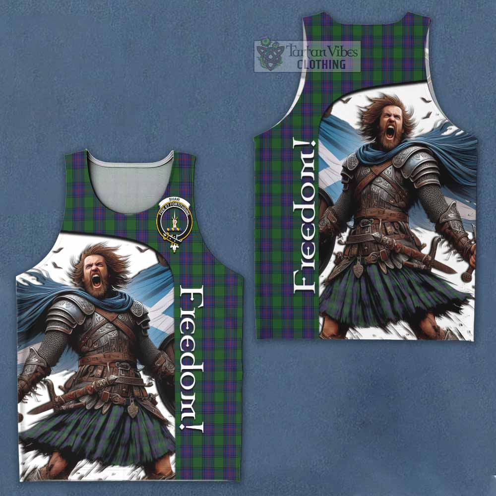 Tartan Vibes Clothing Shaw Crest Tartan Men's Tank Top Inspired by the Freedom of Scottish Warrior