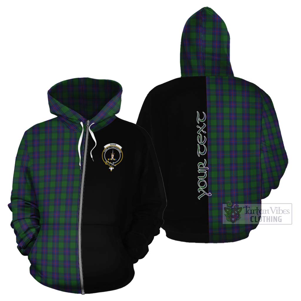 Tartan Vibes Clothing Shaw Tartan Cotton Hoodie with Family Crest and Half Of Me Style