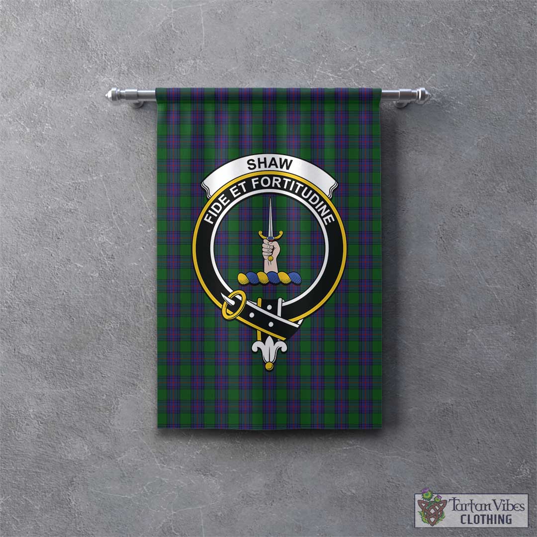 Tartan Vibes Clothing Shaw Tartan Gonfalon, Tartan Banner with Family Crest