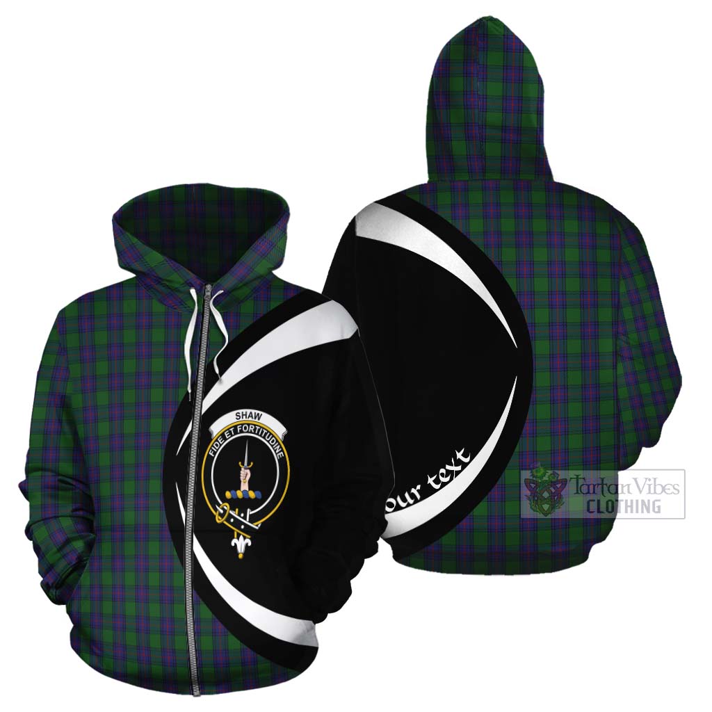 Tartan Vibes Clothing Shaw Tartan Cotton Hoodie with Family Crest Circle Style