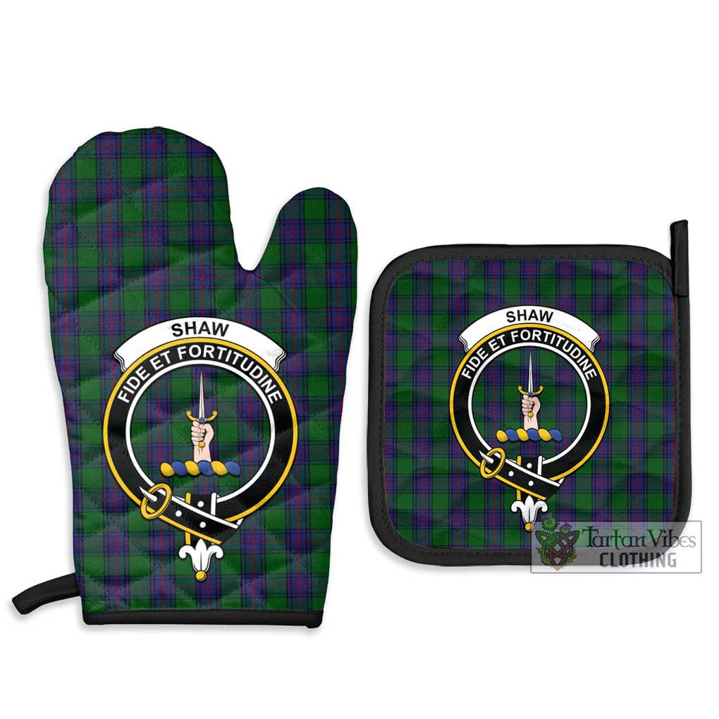 Shaw Tartan Combo Oven Mitt & Pot-Holder with Family Crest - Tartan Vibes Clothing