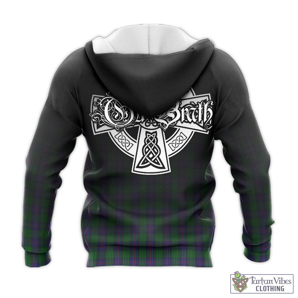 Tartan Vibes Clothing Shaw Tartan Knitted Hoodie Featuring Alba Gu Brath Family Crest Celtic Inspired