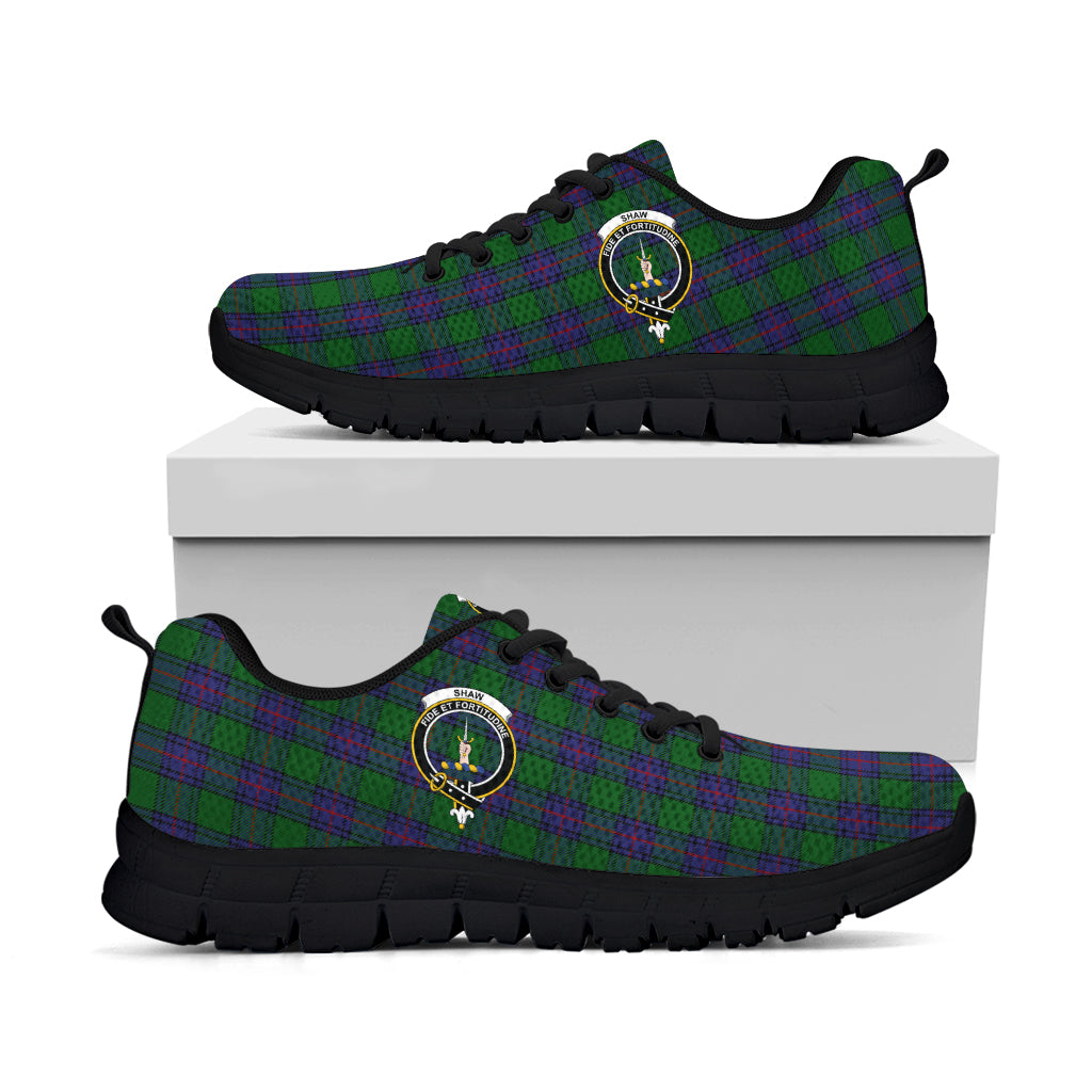 Shaw Tartan Sneakers with Family Crest - Tartan Vibes Clothing