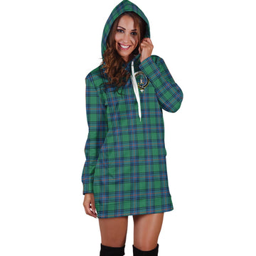 Shaw Ancient Tartan Hoodie Dress with Family Crest